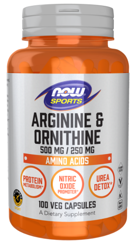Arginine 500 mg + Ornithine 250 mg 100 kaps. NOW FOODS