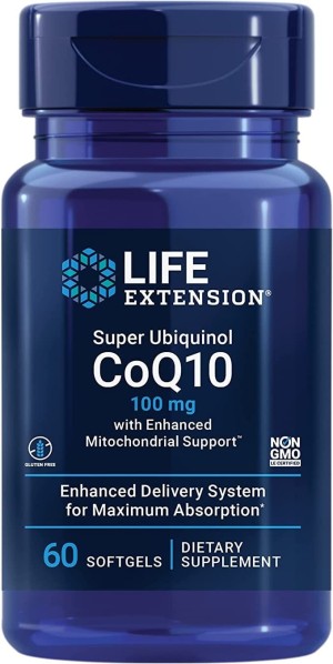 Super Ubiquinol CoQ10 100 mg with Enhanced Mitochondrial Support 60 kaps. Life Extension