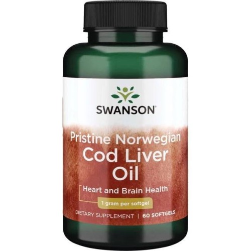 Pristine Norwegian Cod Liver Oil 60 kaps. Swanson