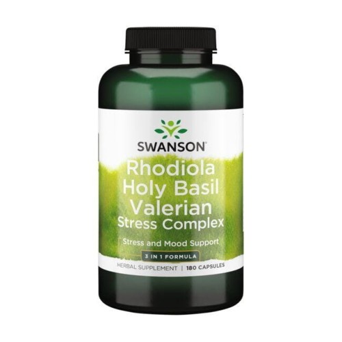 Rhodiola Holy Basil Valerian Stress Complex 180 kaps. Swanson