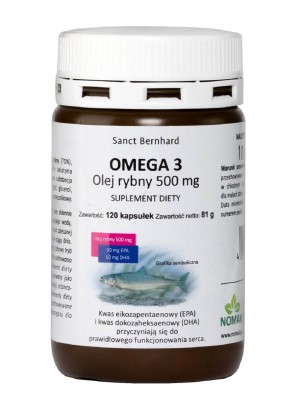 OMEGA 3 Olej rybny 500 mg 120 kaps. Kräuterhaus Sanct Bernhard KG