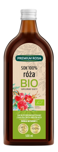 Dzika Róża sok 100%  BIO 500ml Premium Rosa