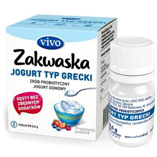 LEBENDE BAKTERIENKULTUREN FÜR GLUTENFREIEN JOGHURT GRIECHISCHER ART 1 g (2 FLÄCHEN) - VIVO