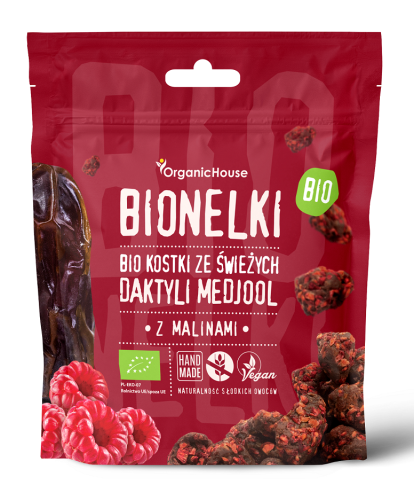 DATTELPRALINEN MIT HIMBEERE GLUTENFREI BIO 50 g - BIO HAUS (BIONELKI)