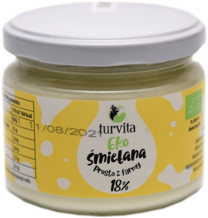 ŚMIETANA 18 % BIO 250 g - TURVITA