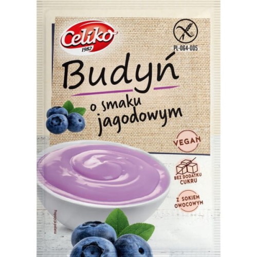 Budyń o smaku jagodowym bez glutenu Celiko, 40g