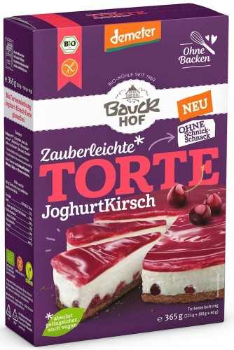 JOGHURTKUCHEN MIX - KIRSCHE OHNE BACKEN GLUTENFREI DEMETER BIO 365 g - BAUCK HOF