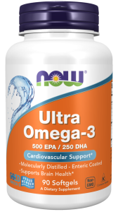 NOW FOODS Ultra Omega-3 500 EPA / 250 DHA, 90sgels.