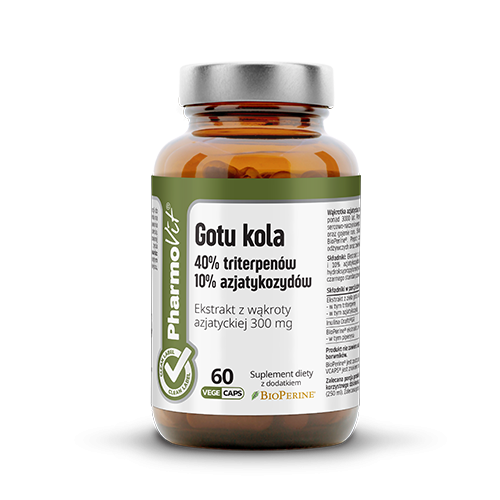 GOTU COLA (40 % TRITERPENE, 10 % ASIATICOSIDE) 60 GLUTENFREIE KAPSELN 31,98 g - PHARMOVIT (CLEAN LABEL)