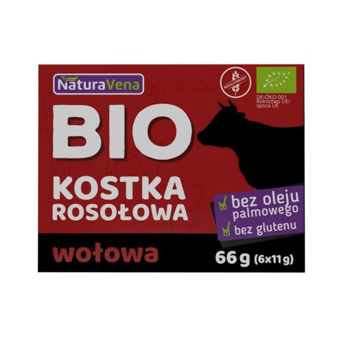 KOSTKA ROSOŁOWA WOŁOWA  BEZGLUTENOWA BIO 66 g - NATURAVENA