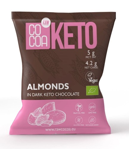 MIGDAŁY W CZEKOLADZIE KETO BEZ DODATKU CUKRU BIO 70 g - COCOA