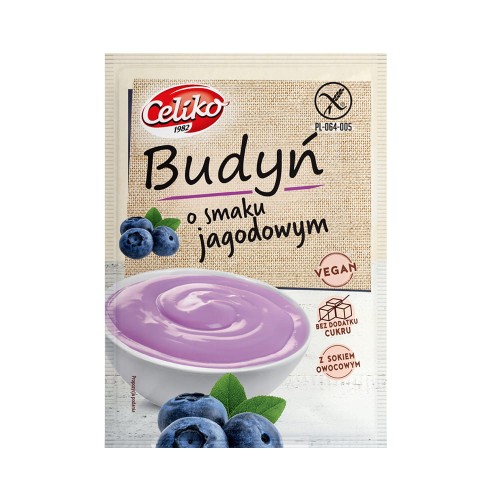 Budyń o smaku jagodowym bez glutenu Celiko, 40g