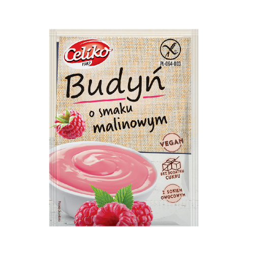 BUDYŃ O SMAKU MALINOWYM BEZGLUTENOWY 40 g - CELIKO