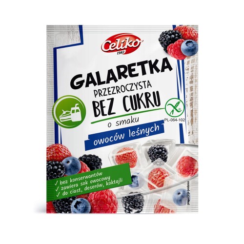 Galaretka bez cukru o smaku owoców leśnych (przeźroczysta) Celiko, 14g