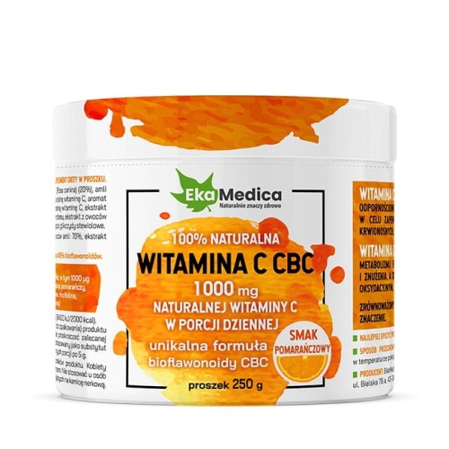 Witamina C CBC 100% naturalna w proszku 250g EkaMedica 