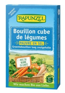 BROTH - VEGETABLE CUBES REDUCED SALT (BLUE) BIO 8x8,5 g - RAPUNZEL
