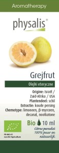 OLEJEK ETERYCZNY GREJPFRUT (POMPELMOES) BIO 10 ml - PHYSALIS