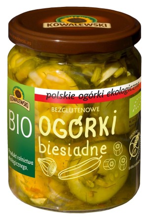 BIO CANNED CUCUMBERS SLICED GLUTEN-FREE 480 g (270 g) - KOWALEWSKI