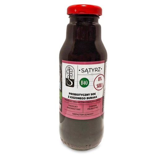 Probiotyczny sok bez soli z kiszonego buraka BIO 300 ml SĄTYRZ