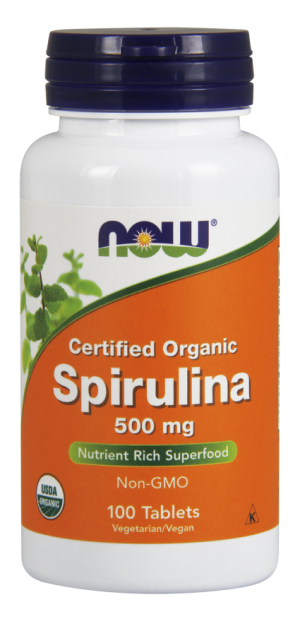 Organic Spirulina 500mg Pacifica BIO 100 capsules NOW FOODS