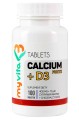 MyVita Calcium + D3 Forte 100tabl. - Cytrynian wapnia 400mg + D3 15mcg