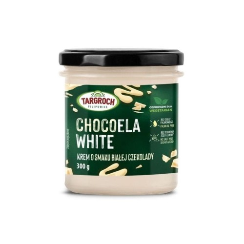 Krem CHOCOELA WHITE - o smaku białej czekolady - słoik szkło 300 g Targroch