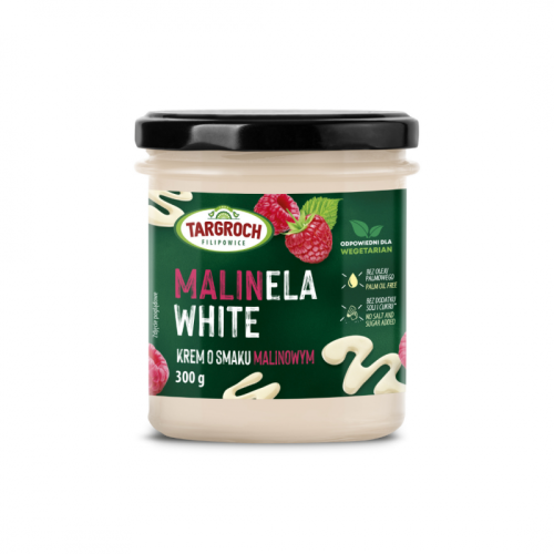 Krem MALINELA WHITE - o smaku malinowym - słoik szkło 300 g Targroch