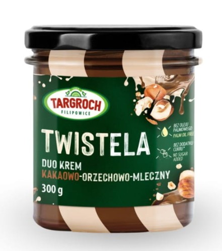Krem TWISTELA kakowo-orzechowo-mleczny - słoik szkło 300 g Targroch