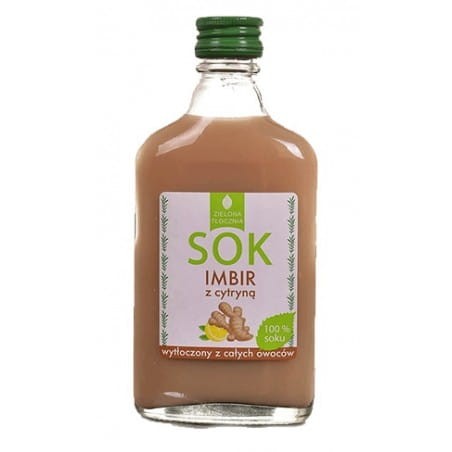 Sok Zielona Tłocznia IMBIR Z CYTRYNĄ 100% - but. szkło 200 ml