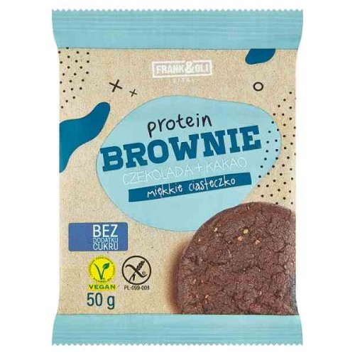 Frank&Oli Ciastko Proteinowe Brownie bez dodatku cukru 50g