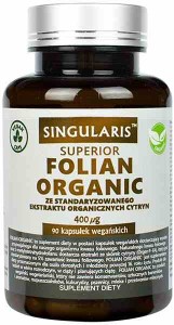 Singularis Superior Folian Organic 400mcg 90 kapsułek