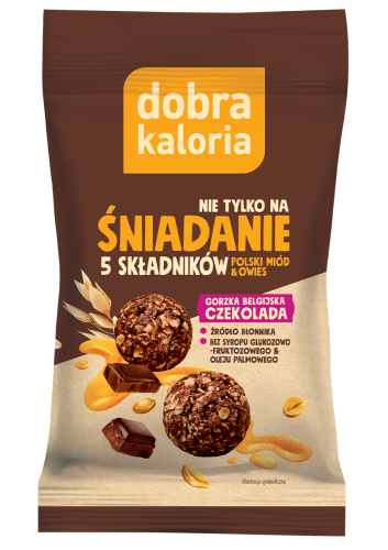 Dobra Kaloria Kulki Śniadanie gorzka czekolada i owies 40g