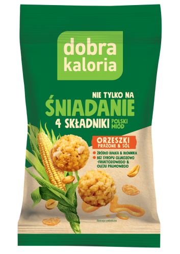 Dobra Kaloria Kulki Śniadanie prażone orzeszki i sól 40g