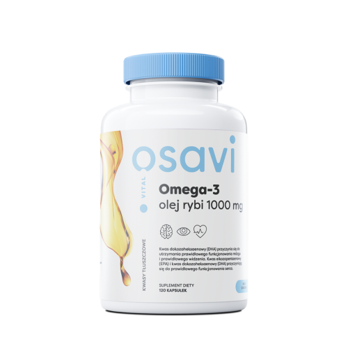 Osavi Omega 3 Olej Rybi 1000 mg 120 kapsułek o smaku cytrynowym