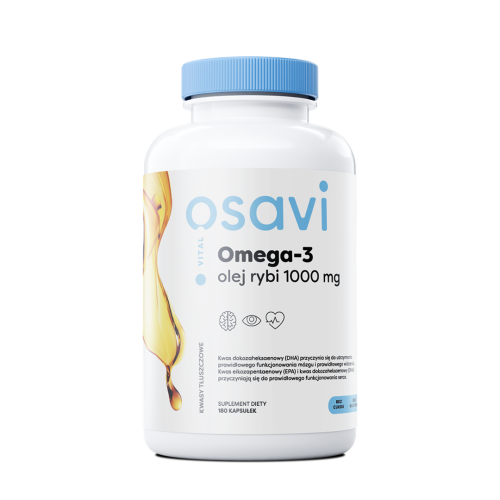 Osavi Omega 3 Olej Rybi 1000 mg 180 kapsułek o smaku cytrynowym