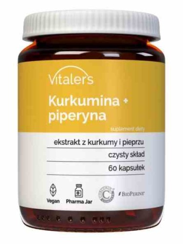 Vitaler's Kurkumina 500mg + Piperyna 5mg 60 kapsułek