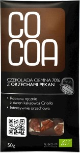 BITTER CHOCOLADE 70% MET PEKANNOTEN BIO 50 g - CACAO