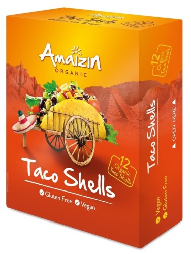 TACO SHELLS GLUTEN-FREE BIO 150 g (12 pcs) - AMAIZIN