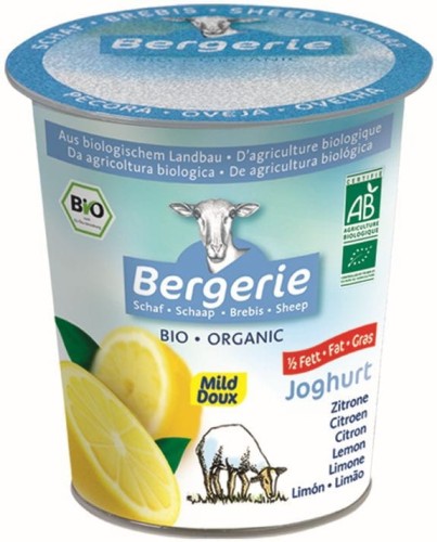 SHEEP SEMI-SKIMMED LEMON YOGHURT BIO 125 g - BERGERIE