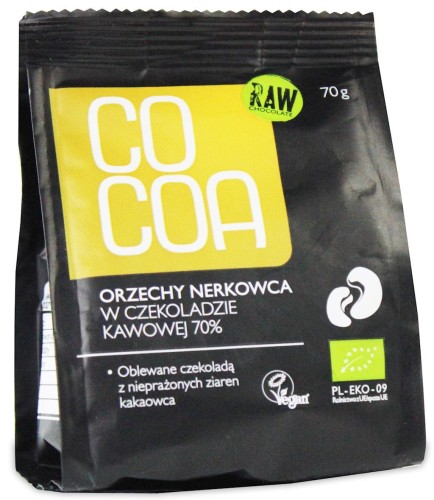 CASHEWS IN COFFEE CHOCOLATE BIO 70 g - COCOA