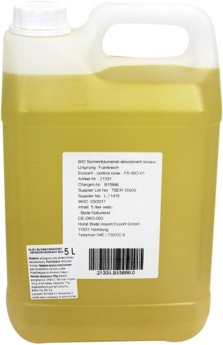SUNFLOWER OIL ODORLESS BIO 5 L - HORECA