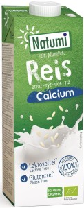 Boisson de riz avec du calcium d'algues de mer. Sans gluten Bio 1 l - Natumi