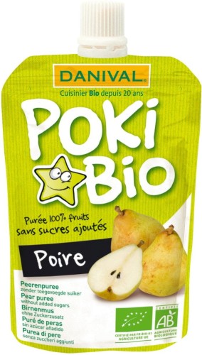 POKI - PEAR PUREE 100% OF FRUITS SUGAR-FREE BIO 90 g - DANIVAL