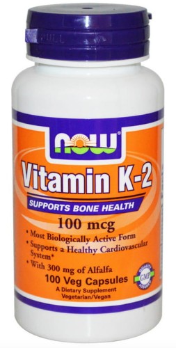 Witamina K2 plus lucerna Vitamin K2 With Alfalfa 100mcg 100 kapsułek NOW FOODS