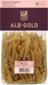 PASTA (RICE WHOLEMEAL) PENNE GLUTEN-FREE BIO 250 g - ALB GOLD