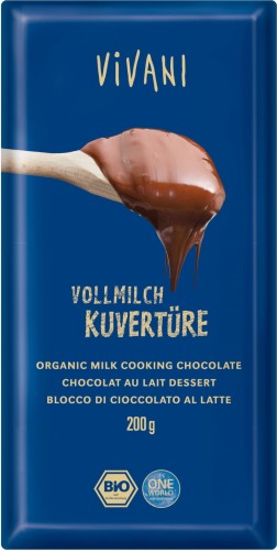 MILK COUVERTURE FOR COOKING BIO 200 g - VIVANI